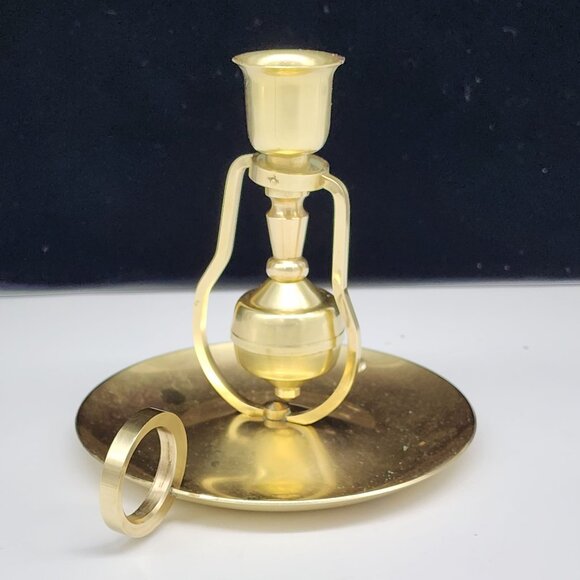 Nautical Brass Candle Holder Swivels While Walking 4.5" Tall VTG MCM - Picture 3 of 9